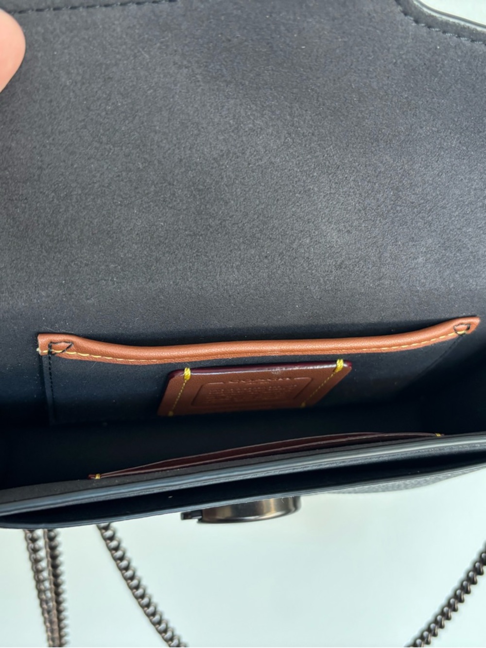 Coach Tabby Chain All-Black Leather Crossbody Bag - Picture 10 of 12